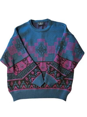 VTG  Wool Ski Sweater Demetre “Midnight Sun” Men’s M  100% Wool Made in USA - Image 1 of 4