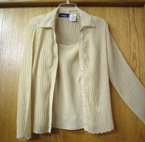 Set TANK & BLUSE donna taglia 6/8 - poliestere stropicciato e crepe - elegante - Foto 1 di 2