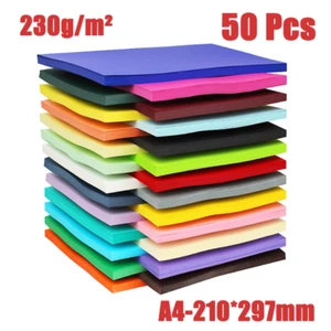 A4 Coloured Paper 230g/m² Craft Card Paper Printer Copier 50 Pcs Multi-Colour - Picture 1 of 10