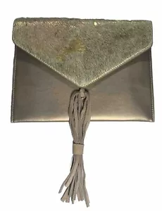 Street Level Handtasche Gr. S gold/beige Pferd Haar Clutch - Bild 1 von 5