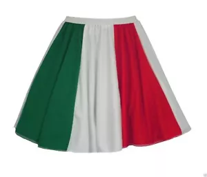 Womens Italy National Flag Panel Skater Skirt Patriotic Supporters Fancy Dress - Picture 1 of 1