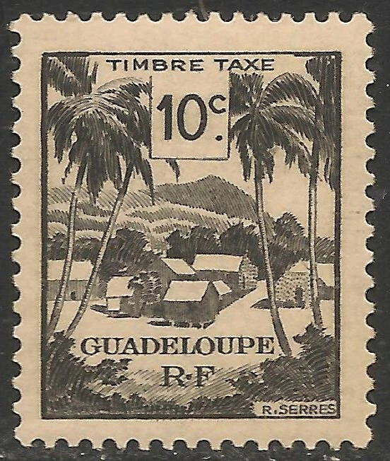 Guadeloupe #J38 (D8) VF MINT LH - 1947 10c Guadeloupe Village  (B) - Image 1 of 1