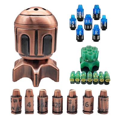 GBTDICE RPG 7 Würfel Set mit Stand Poly Metall Spielwürfel Rollenspiel Würfelzeit DND