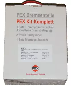 Pex Kit 9 Opel Kadett D Ascona C Freno Trasero Zapatas de Cilindro Rueda - Picture 1 of 1