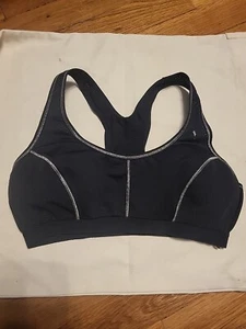 Junior's M Black Padded Sports Bra Wide Straps Breathable Fabric Wicks Moisture - Picture 1 of 7