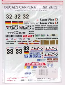 Aufkleber Carpena Porsche 911 GT1 Le Mans 1997 No 32 33 1:24 Ref 24.32 & 24.32b - Bild 1 von 2