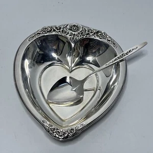 Laurel Mist International Deepsilver Party Set Heart Bowl & Spoon Candy w Box - Picture 1 of 9