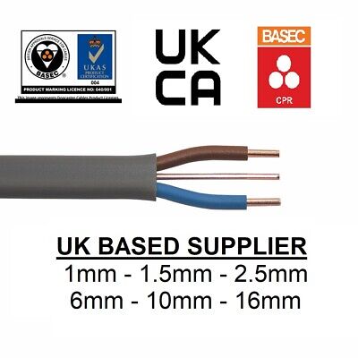 Twin And Earth T&E Electric Cable 2.5mm, 4mm, 6mm, 10mm BASEC Approved 6242Y • 270£