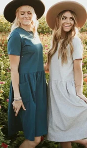 $48 New Love Olive Company Sz S -L Midi Cottage Core Teal Green Loose Fit - Picture 1 of 12