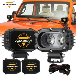 2x AUXBEAM 4" 60W 5050 LED Pods Work Driving Lights Flood Beam Off-road + Cover - Foto 1 di 12