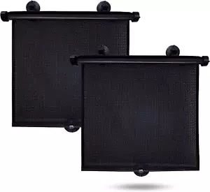Car Side Window Sun Shade (2 Pack) | Retractable Car Roller Sunshade for Kids | - Picture 1 of 12