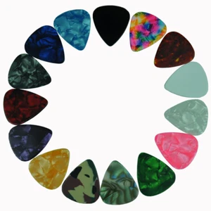 100pcs Medium 0.71mm Blank Guitar Picks Plectrums Celluloid Assorted Colors - Picture 1 of 9