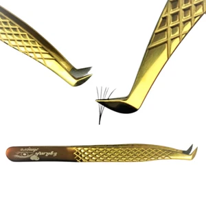 Pinzas de extensión de pestañas redondeadas para botas - Recubiertas de fibra - Imagen 1 de 5