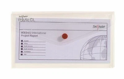 Snopake Polyfile DL Stud Wallets Clear Transparent Popper - Pack 5