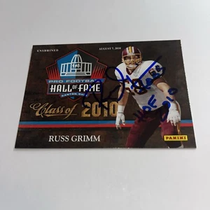 Figurina Russ Grimm HOF 10 Washington Redskins firmata Panini HOF - Foto 1 di 1