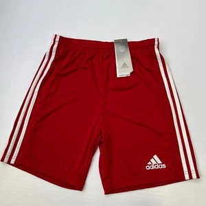 Adidas Shorts Boy Large Youth Aero Ready Basketball Red 26x7 Run Gym Core Stripe - Picture 1 of 15