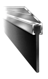 Rubber Strip Seal 30mm, 3 metre length in a 45 degree aluminium carrier - Picture 1 of 4