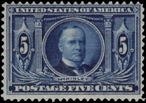 SAVOYSTAMPS USA Scott # 326 1904 Hinged Fine 5c Blue McKinley CV-$ 70 - Image 1 of 1