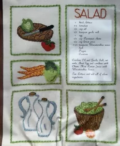 WonderArt Crewel Embroidery Stitchery Kit "Salad" NEW VTG 8"x10" Kitchen Veggies - Picture 1 of 5