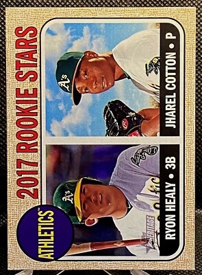 2017 Topps Heritage Rookie Stars Ryon Healy / Jharel Cotton #199 Oakland A's - Image 1 of 2