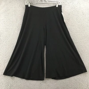 Notations Wide-Leg Pants Womens M (actual 30x18) Black High Rise Pull On NEW - Picture 1 of 17