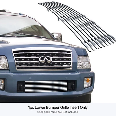 Fits 2004-2010 Infiniti QX56 Lower Bumper Stainless Steel Billet Grille Insert - Imagem 1 de 4