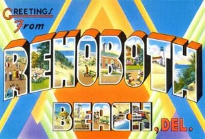 Greetings From Rehoboth Beach, Delaware - 1930's - Vintage Postcard Magnet - Picture 1 of 2