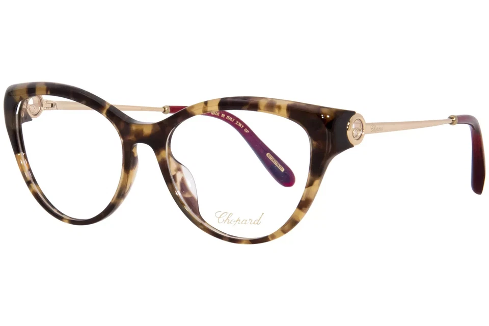 Chopard VCH323S 9AJY Titanium Eyeglasses Frame Women's Tortoise Full Rim 53mm