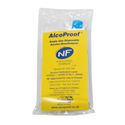 NF Approved Breathalyzer For France Single Tube Long Expiry European EU Travel