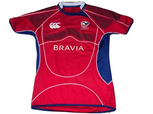 USA Rugby - Canterbury Of New Zealand Jersey Large Red Blue Bravia Grip Tech - Picture 1 of 10