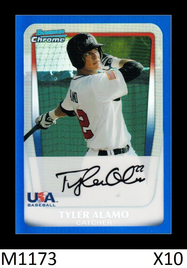 1-2011 BOWMAN CHROME DRAFT BLUE REFRACTOR TYLER ALAMO CUBS /199 QTY - Image 1 of 1