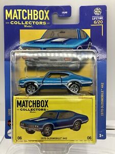Matchbox Collectors Model 1970 Oldsmobile 442 w/storage box Metalflake Blue