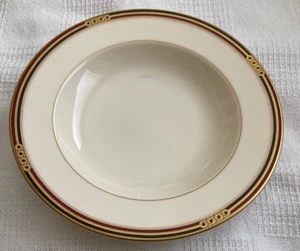 Oscar De La Renta Insignia Red Black Soup Bowl 8 3/4" Japan Fine Ivory LAF16 - Picture 1 of 5