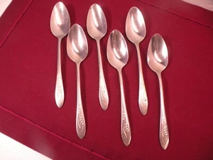Set Of 6 Teaspoons Oneida Craft Premier White Lily Stainless Flatware 6" READ - Picture 1 of 9