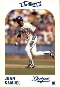 1991 Dodgers Police Baseball Card #10 Juan Samuel