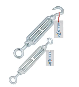 Spannschloss Öse-Öse Auge-Haken M6 M8 M10 M12 Seilspanner Draht Wantenspanner - Bild 1 von 24