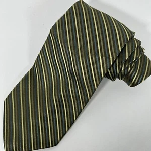 AXCESS 100% Silk Necktie Blue/Green/Yellow Striped Men's Tie Hand Made 58”x4” - Picture 1 of 8