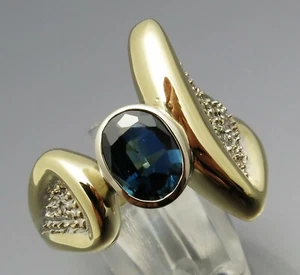 REIF-DESIGN - MARKANTER SAFIR DIAMANT RING - 585 GOLD - Bild 1 von 8