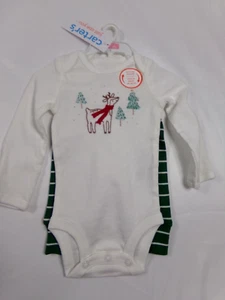 NWT-Carter's Infant Holiday Christmas Outfit-Bodysuit/Pant-Reindeer-Newborn/NB - Picture 1 of 3