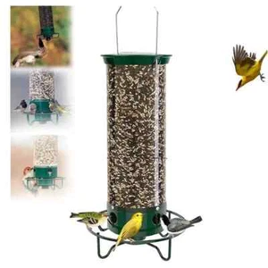 Eichhörnchenfestes Wildvogelfutterhaus Tragbar Vogelfutterhaus für Garten Hof Outdoor Wro - Bild 1 von 24