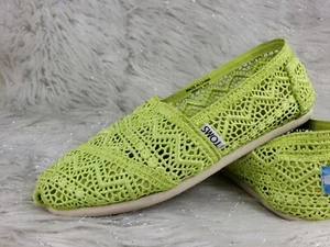 TOMS Womens Neon Yellow Green Size 6 Casual Flats - Picture 1 of 7