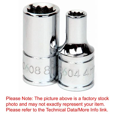 WILLIAMS, A SNAP-ON INDUSTRIAL BRAND 12mm 12Pt Shallow 1/4"Drive Supertorque High Polished Chrome Sockets 2pc 30612