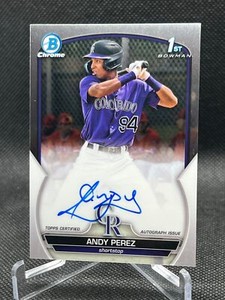 2023 Bowman Chrome ANDY PEREZ AUTO ROCKIES CPA-APZ "B"