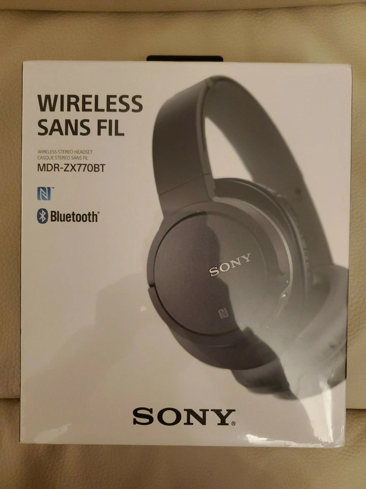 SONY Bluetooth Wireless Over-the-Ear Stereo MDR-ZX770BT Black New Sealed in Box - Image 1 of 4