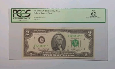 Us 1976- 2 DOLLARS STAR Note [ E ] richmond  Only 640 K Minted PCGS 62  - Image 1 of 2