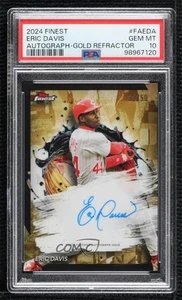 2024 Topps Finest Gold Refractor/50 Eric Davis #FA-EDA PSA 10 GEMA MT automático - Imagen 1 de 3