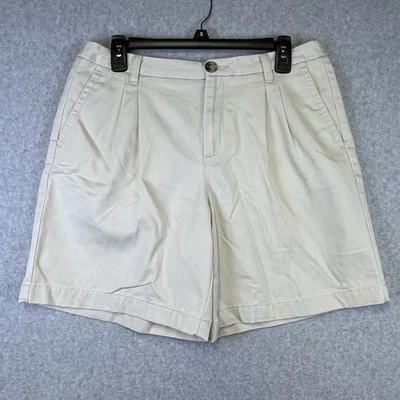 Liz Claiborne Audra Khaki Chino Shorts 12 Classic Fit Cotton Casual Summer - Image 1 of 4