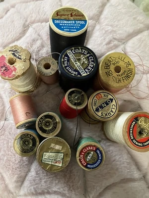 1950s Thread Spools Lot Orchard Star String Sewing  - Image 1 of 4
