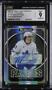 2023 UD Parkhurst Parkies Gold Achievement /15 Matthew Knies CGC 9 Rookie Auto - Picture 1 of 2