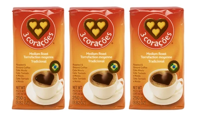 Cafe Tradicional 3 Corações 8.8oz | Pack of 3 – Brazilian Traditional Coffee - Image 1 of 4